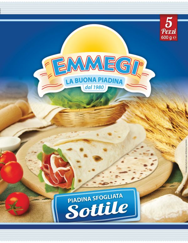 Piadina sfogliata sottile classica x5 gr.600